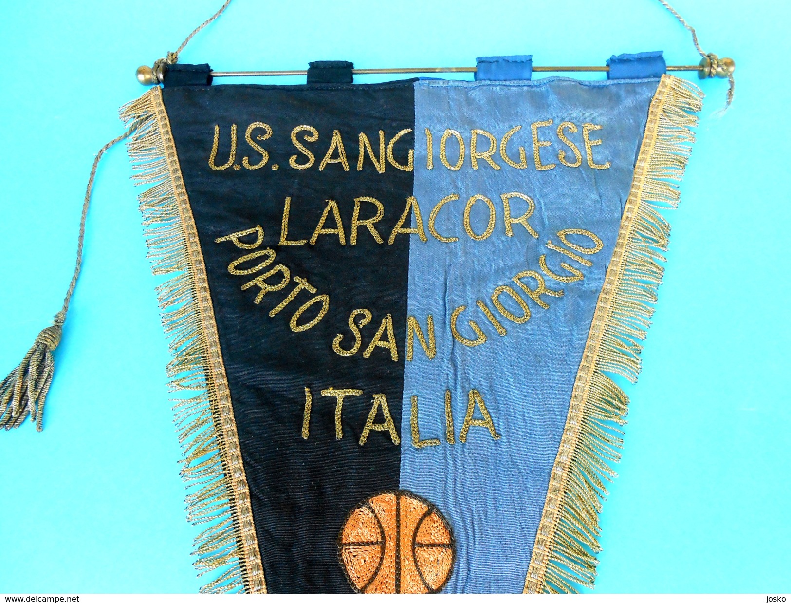 US SANGIORGESE PORTO SAN GIORGIO Marche - Italy Basketball Vintage Pennant Fanion Flag Bandierina Pallacanestro Italia - Uniformes, Recordatorios & Misc