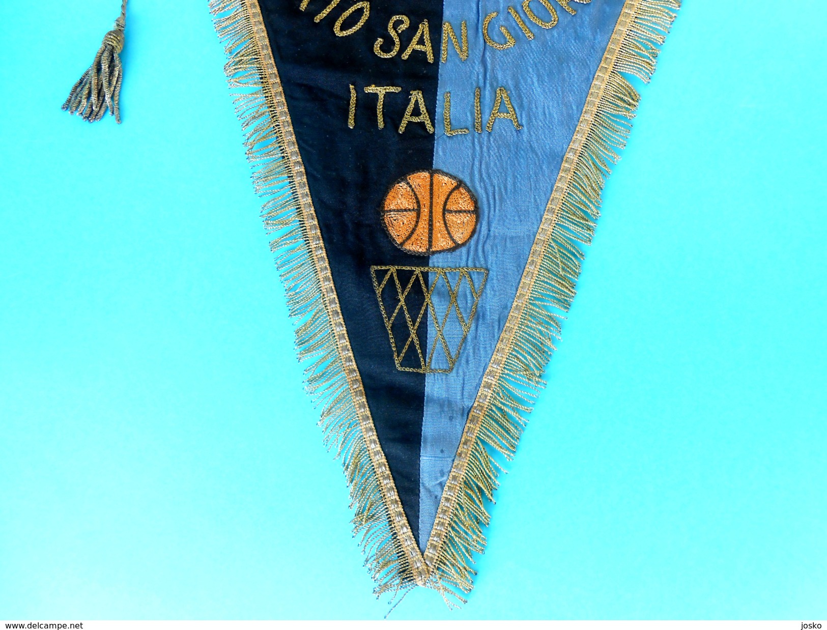 US SANGIORGESE PORTO SAN GIORGIO Marche - Italy Basketball Vintage Pennant Fanion Flag Bandierina Pallacanestro Italia - Uniformes, Recordatorios & Misc