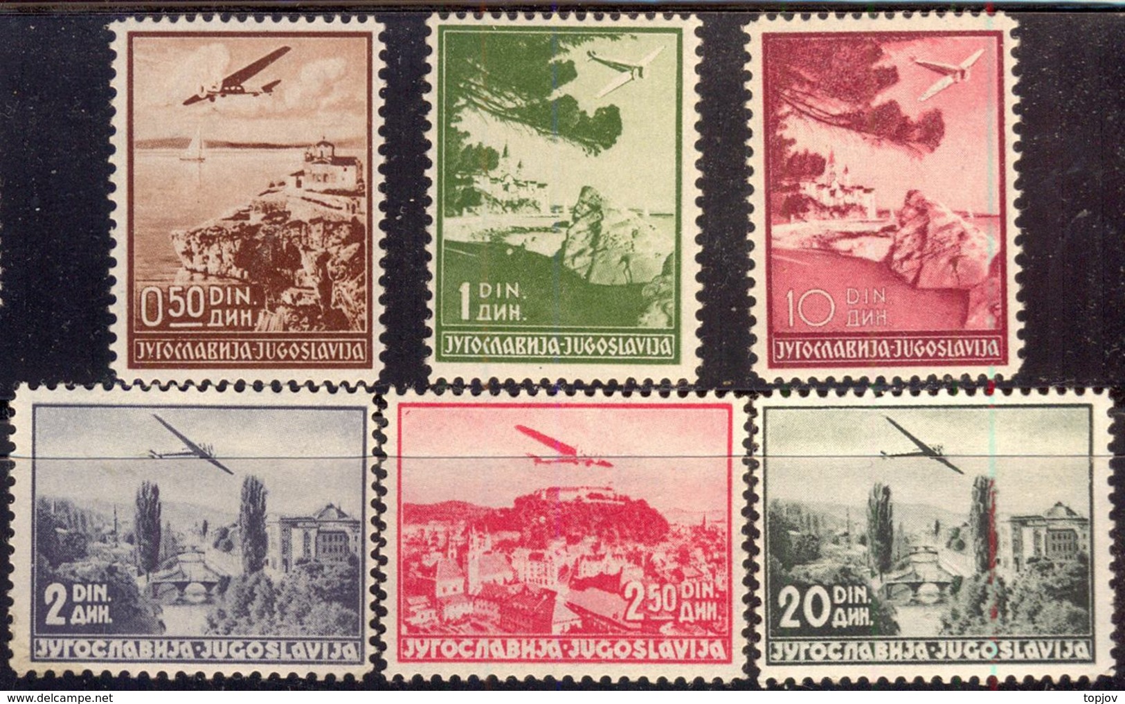 JUGOSLAVIA - YUGOSLAVIA - 1934. AIR - OHRID - RAB - LJUBLJANA - SARAJEVO - Perf. 12½ : 11½ - **MNH - 1937 - Airmail