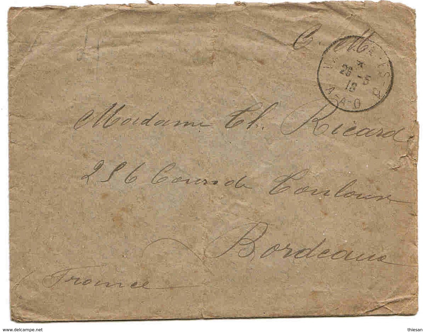 WW1 Lettre Militaire FM 26 5 1918 Armée D'Orient Vaguemestre étapes A.A.O. N° 3 ( Serbie ? Albanie ? ) Cover Albania ? - Guerre De 1914-18