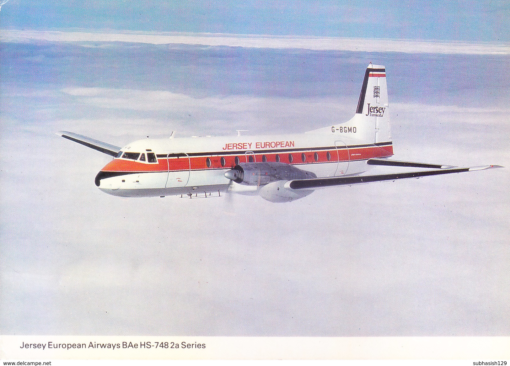 COLOUR PICTURE POST CARD PRINTED IN SCARBOROUGH, CANADA -  IMAGE OF AEROPLANE OF JERSEY EUROPEAN AIRWAYS - Cartes Modernes