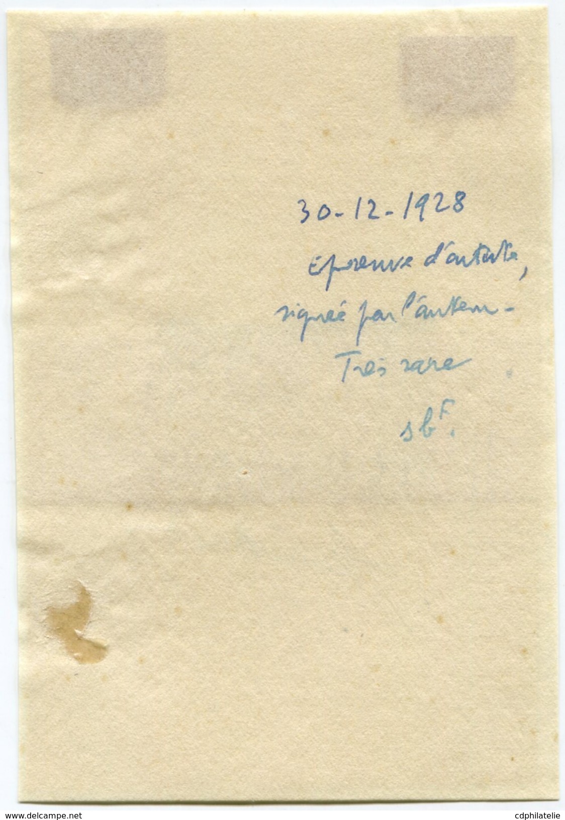 FRANCE EPREUVE D'ARTISTE NOIRE SIGNEE DE LA VIGNETTE DU 5 F. POSTE PAR AVION DU MEETING DE MONTPELLIER 2 SEPT. 1923 - Aviation