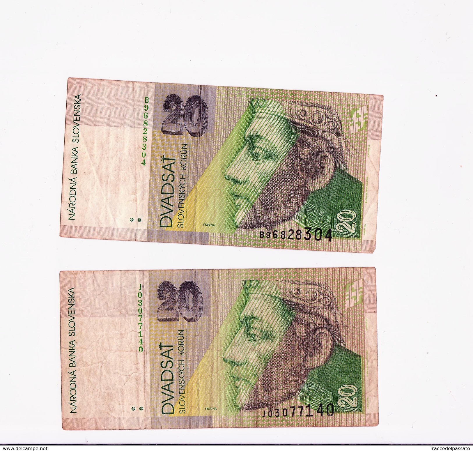 2 BANCONOTE SLOVACCHIA 20 KORONE - 1993 - Slovakia