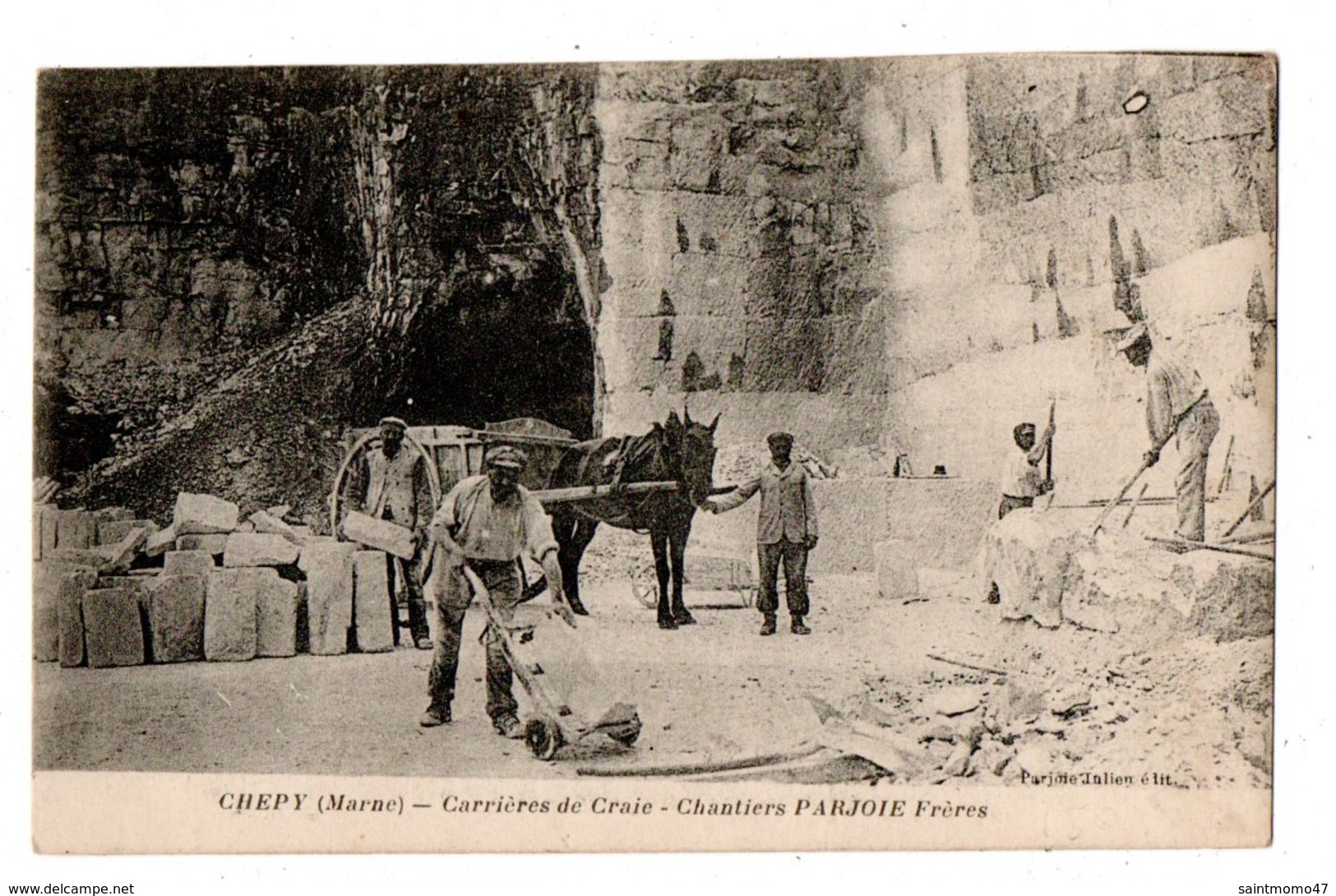 51 - CHEPY - Carrieres De Craie . Chantiers PARJOIE Frères - Réf. N°795 - - Autres & Non Classés