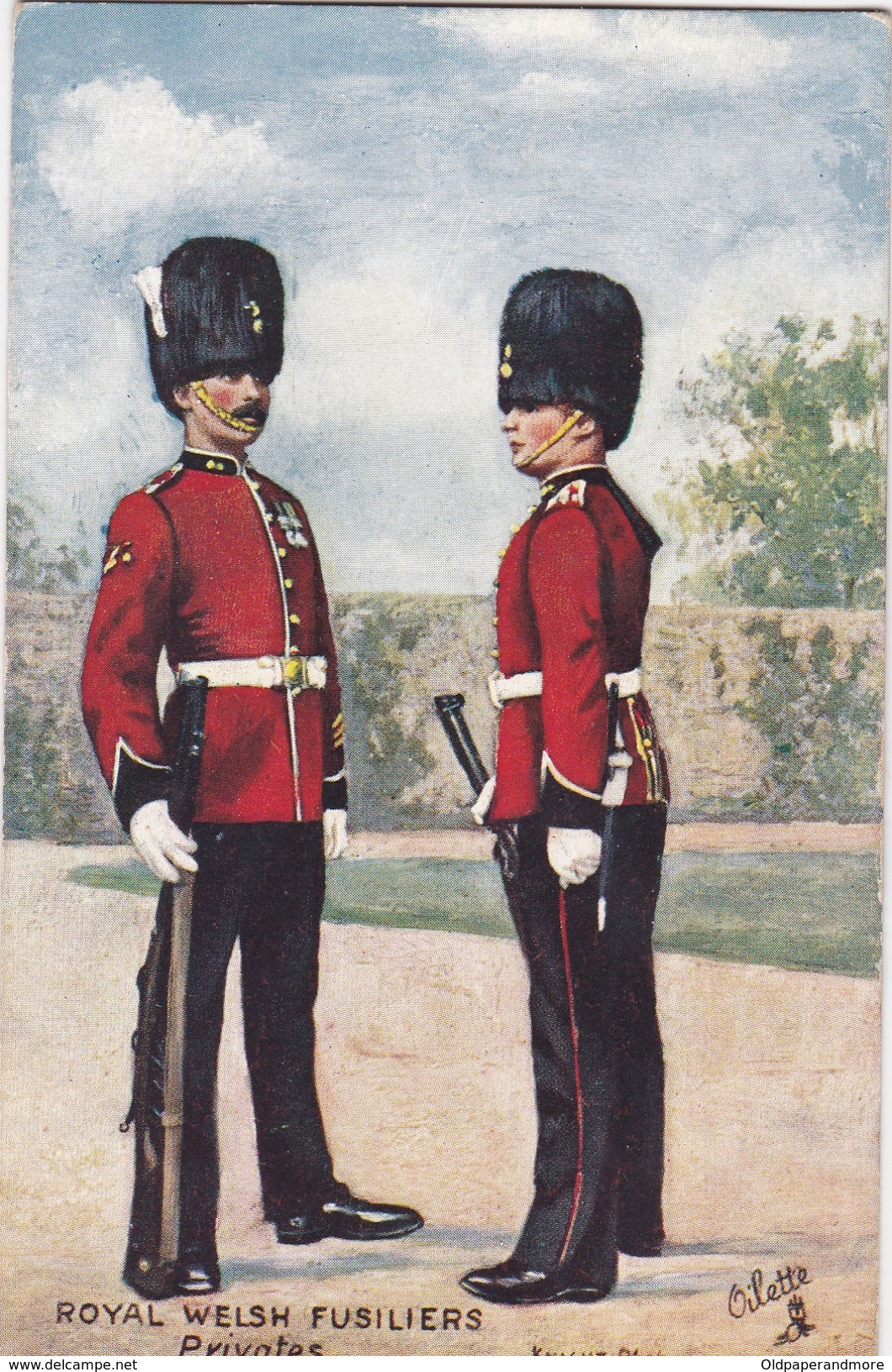 POSTCARD ENGLAND UK  UNIFORM , ROYAL WELSH FUSILERS, PRIVATES - MILITAR MILITARY MILITAIRE - Regiments