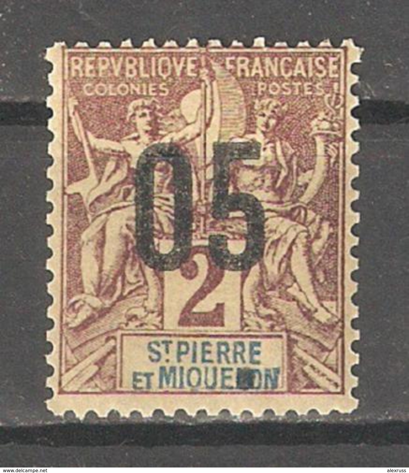 St Pierre & Miquelon 1912, Surcharged, Scott # 110, VF MLH*OG (P-5) - Unused Stamps