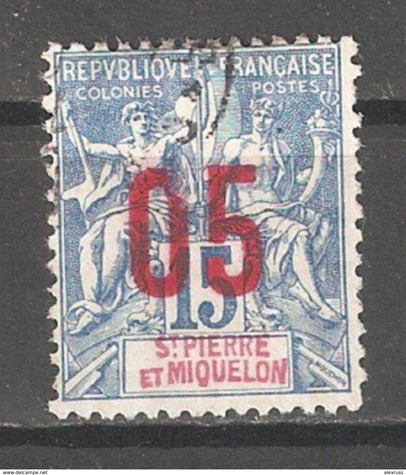 St Pierre & Miquelon 1912, Surcharged, Scott # 112, VF USED (0) (P-5) - Used Stamps