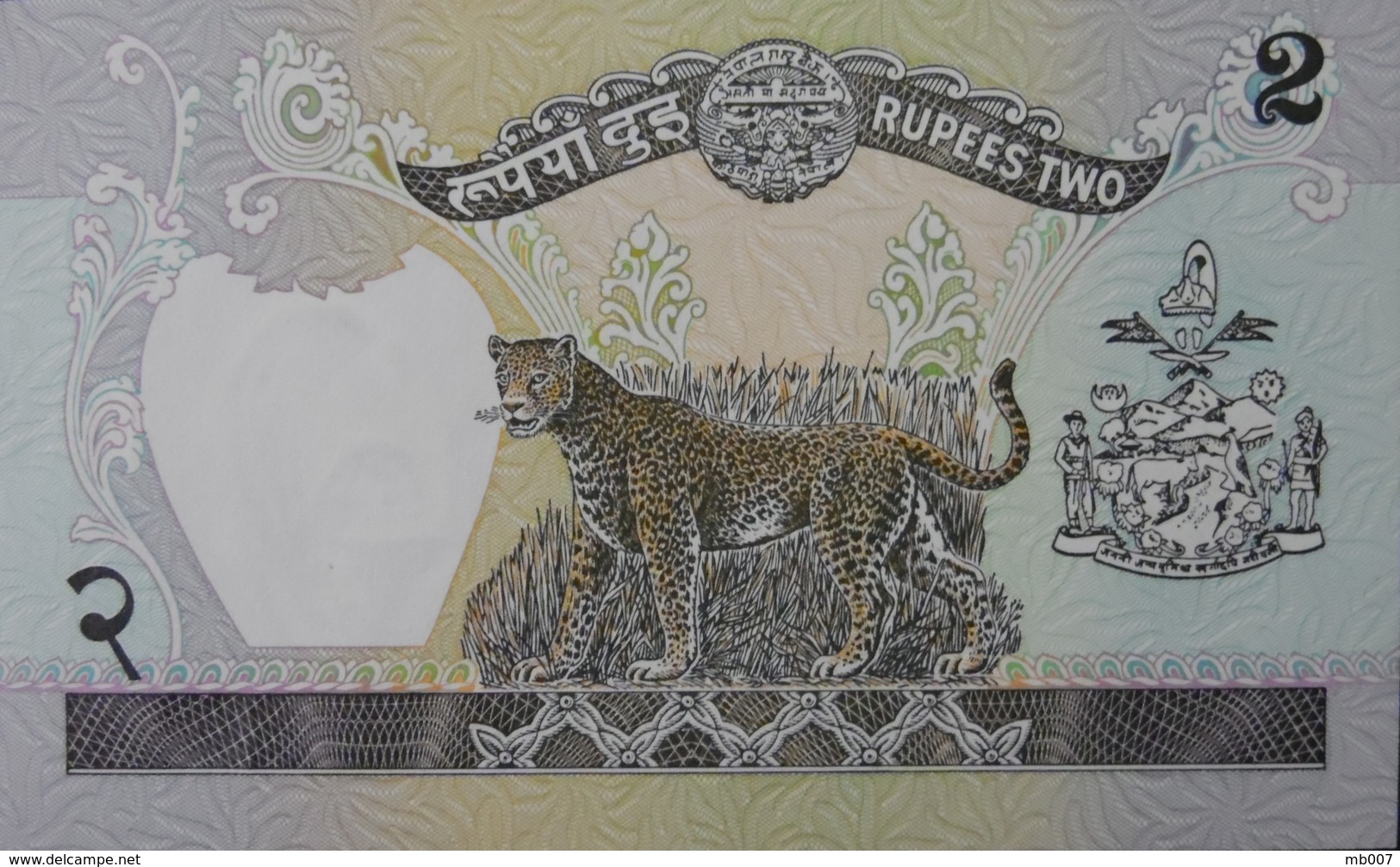 Népal - 2 Rupees - Roi Birendra Bir Bikram - Léopard - NEUF - Nepal