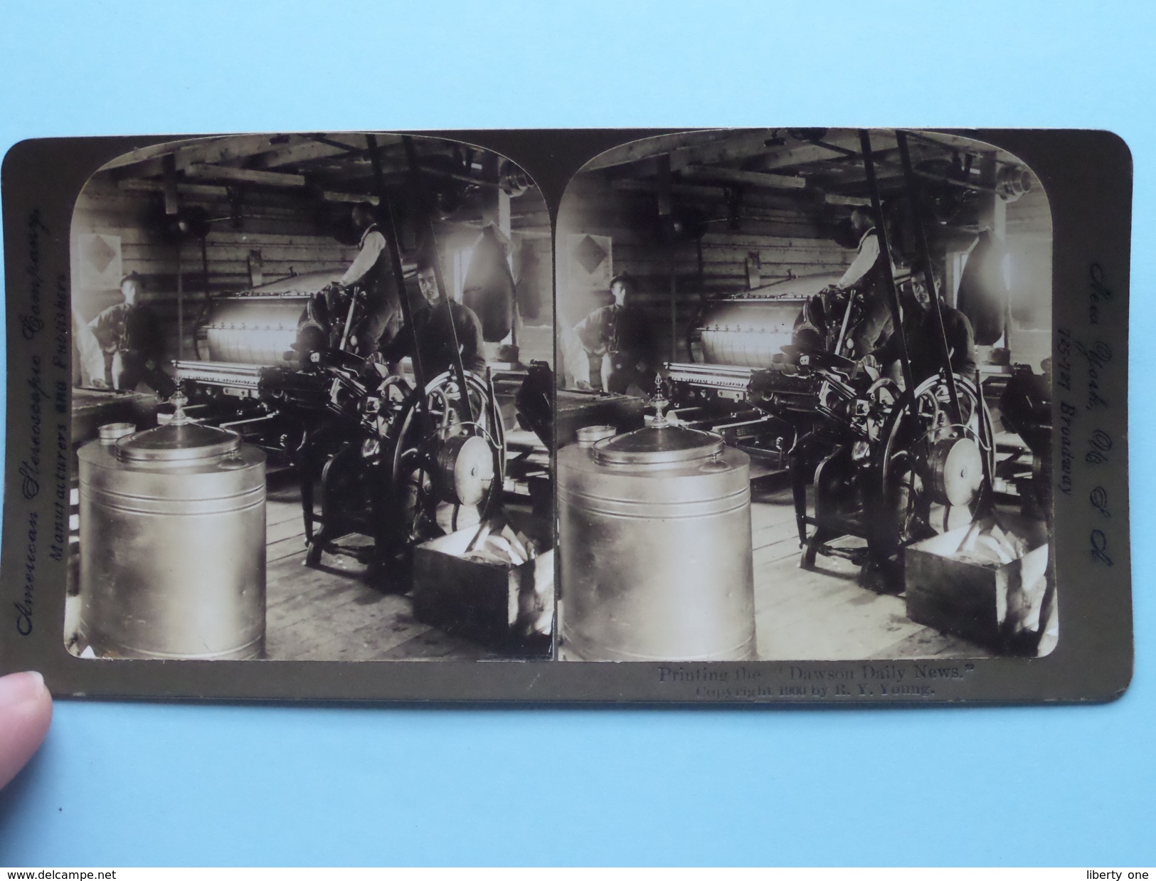 Printing The DAWSON DAILY NEWS " Stereo Photo R.Y. YOUNG " ( Voir Photo Pour Detail ) !! - Photos Stéréoscopiques