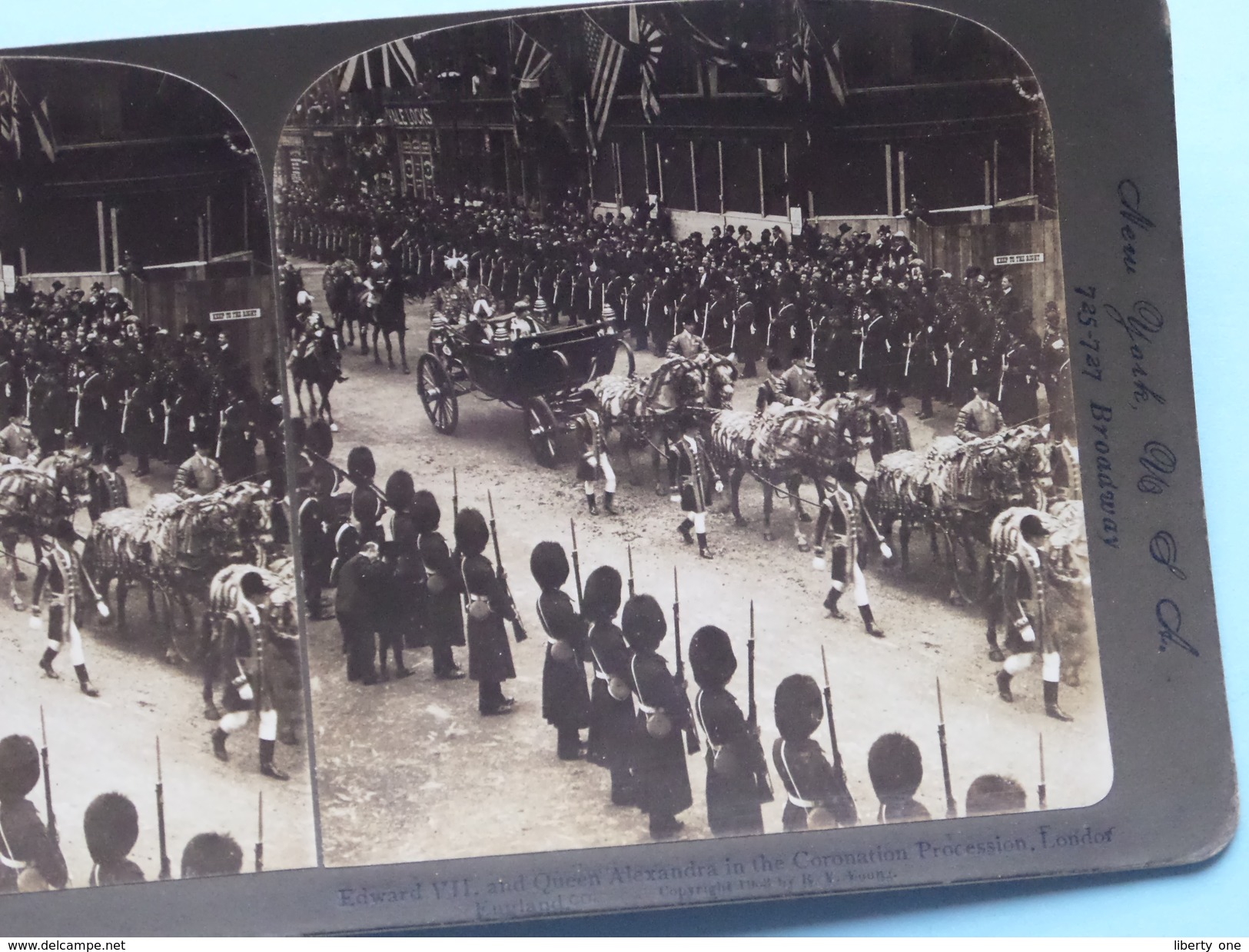 EDWARD VII And QUEEN ALEXANDRA In The CORONATION PROCESSION London " Stereo Photo R.Y. YOUNG " 1903 ( Voir Photo ) !! - Photos Stéréoscopiques