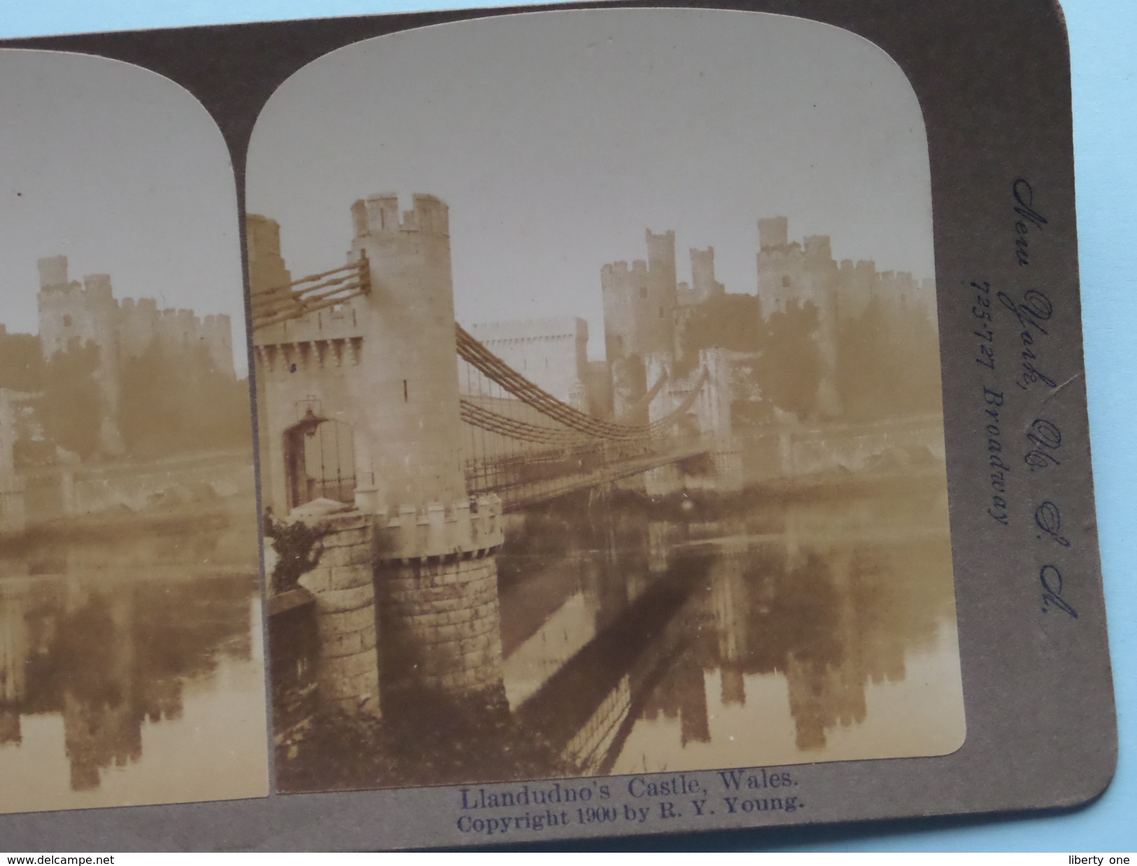 LLANDUDNO'S CASTLE WALES " Stereo Photo R.Y. YOUNG " 1900 ( Voir Photo ) !! - Photos Stéréoscopiques