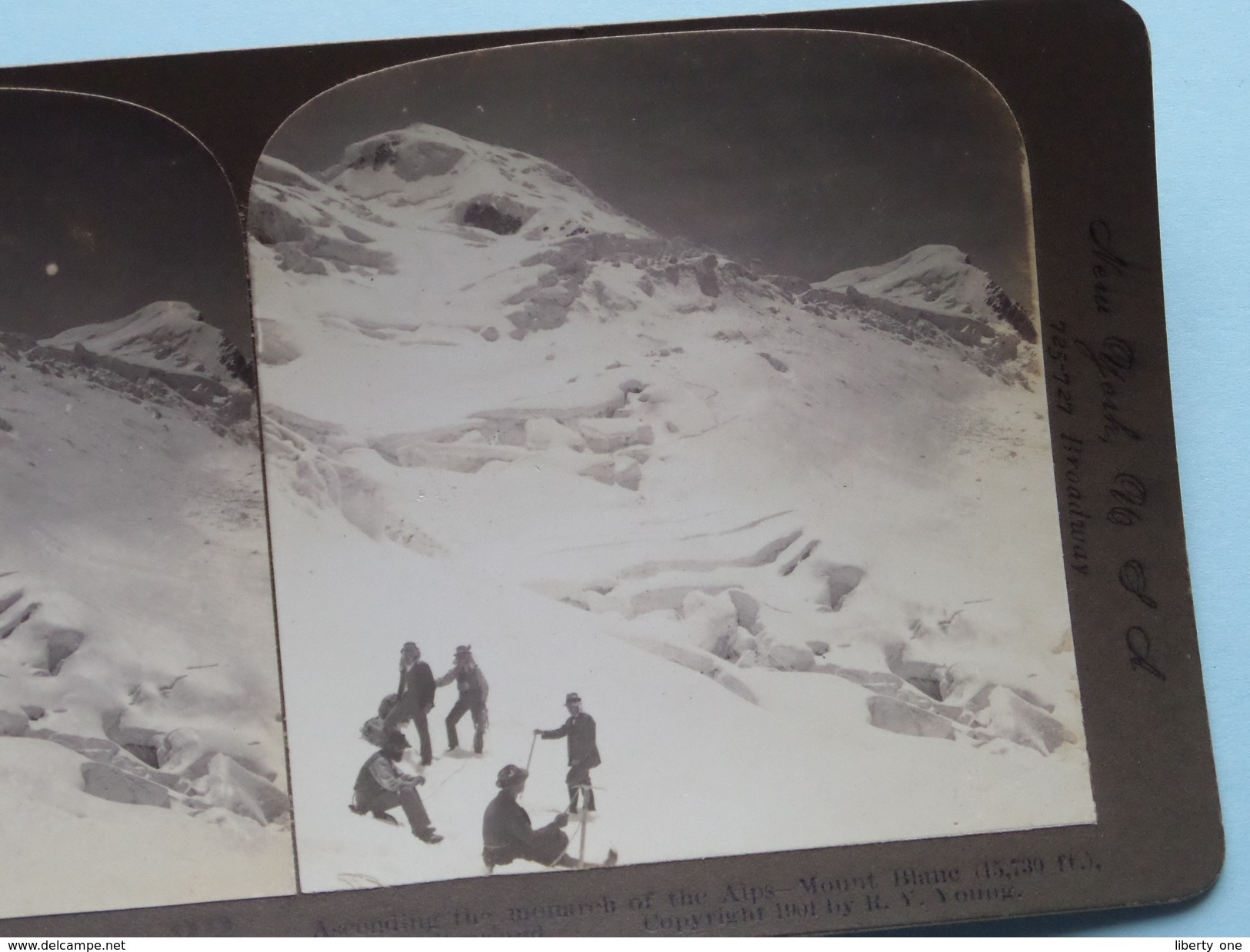 Ascending The Monarchof The ALPS - MOUNT BLANC 15.730 Ft. SWIZERLAND " Stereo Photo ( Voir Photo ) !! - Photos Stéréoscopiques