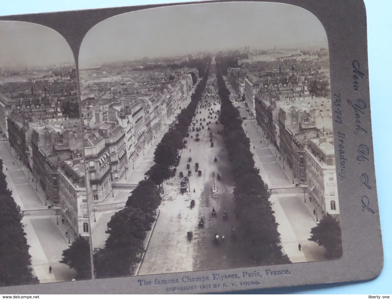 The FAMOUS CHAMPS ELYSEES Paris France " Stereo Photo 1901 R Y Young ( Voir Photo ) !! - Photos Stéréoscopiques