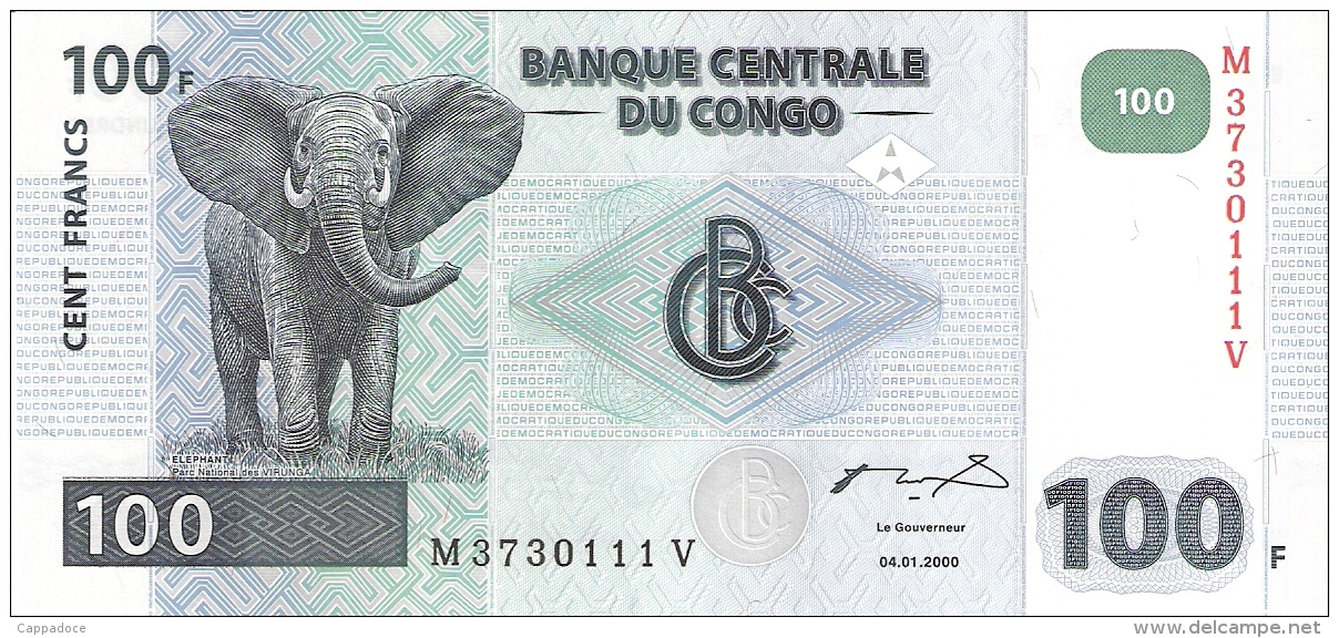 CONGO DEMOCRATIQUE REPUBLIQUE   100 Francs   4/1/2000    P. 92a   UNC - République Démocratique Du Congo & Zaïre