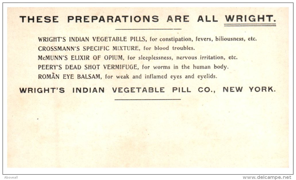 2519  Puzzle Card  Wright's Indian Vegetable Pill Co. - Advertising