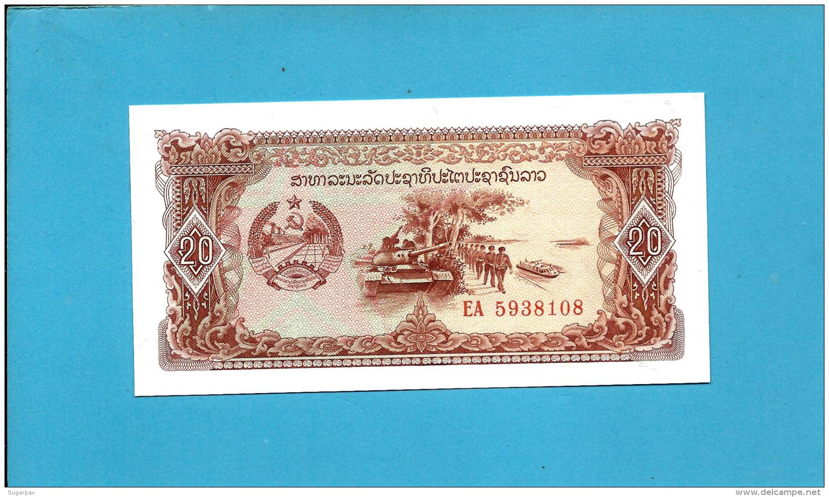 LAOS - 20 KIP - ND ( 1979 ) - Pick 28 - UNC. - Serie  EA - BANK OF THE LAO PDR - 2 Scans - Laos