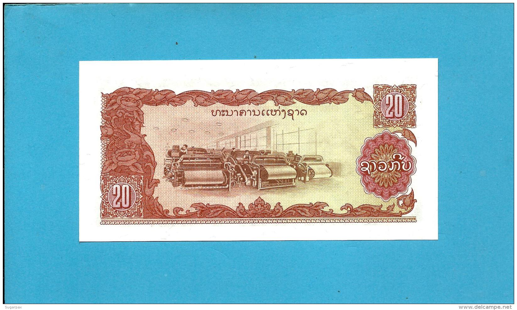 LAOS - 20 KIP - ND ( 1979 ) - Pick 28 - UNC. - Serie  EA - BANK OF THE LAO PDR - 2 Scans - Laos