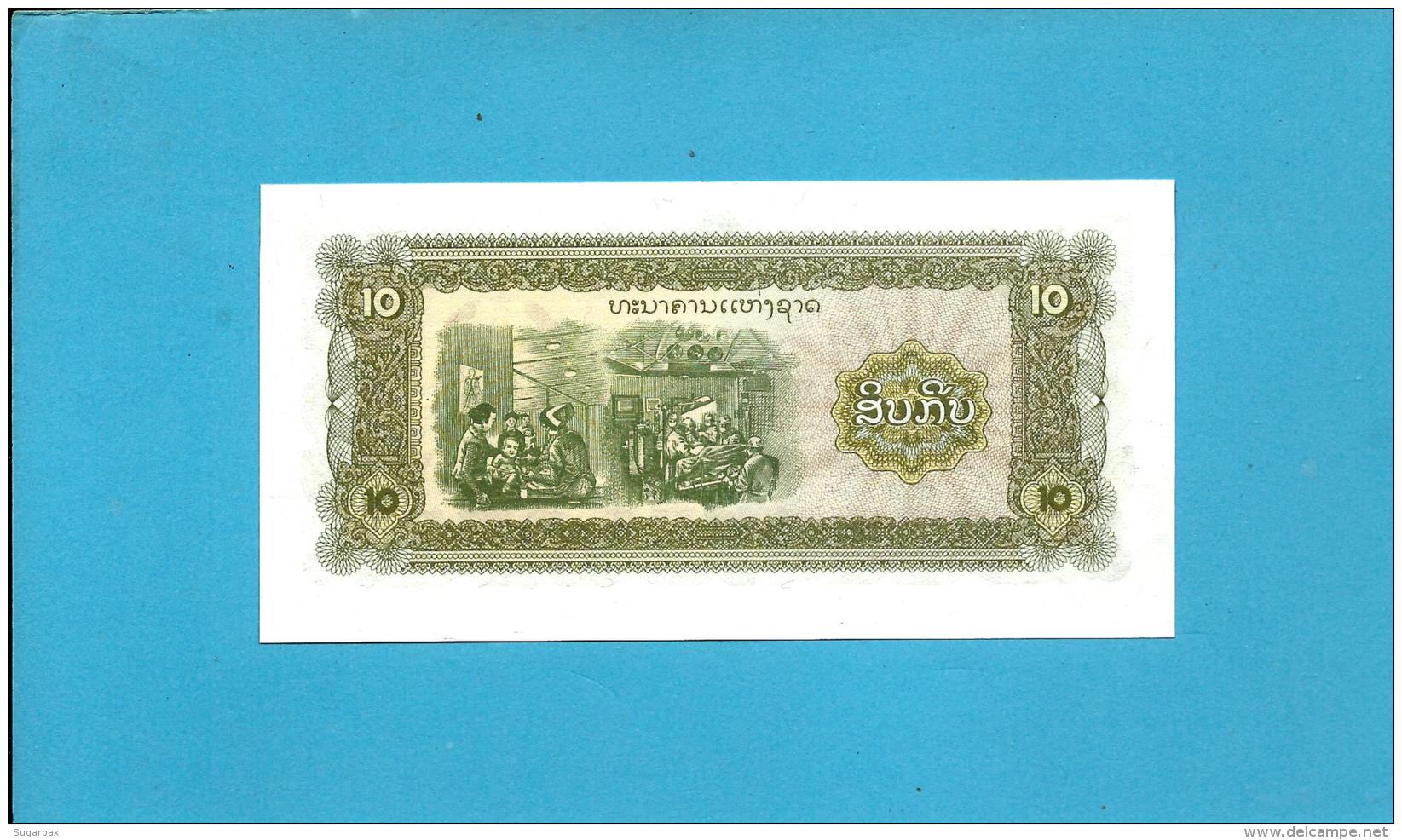 LAOS - 10 KIP - ND ( 1979 ) - Pick 27 - UNC. - Serie  DA - BANK OF THE LAO PDR - 2 Scans - Laos