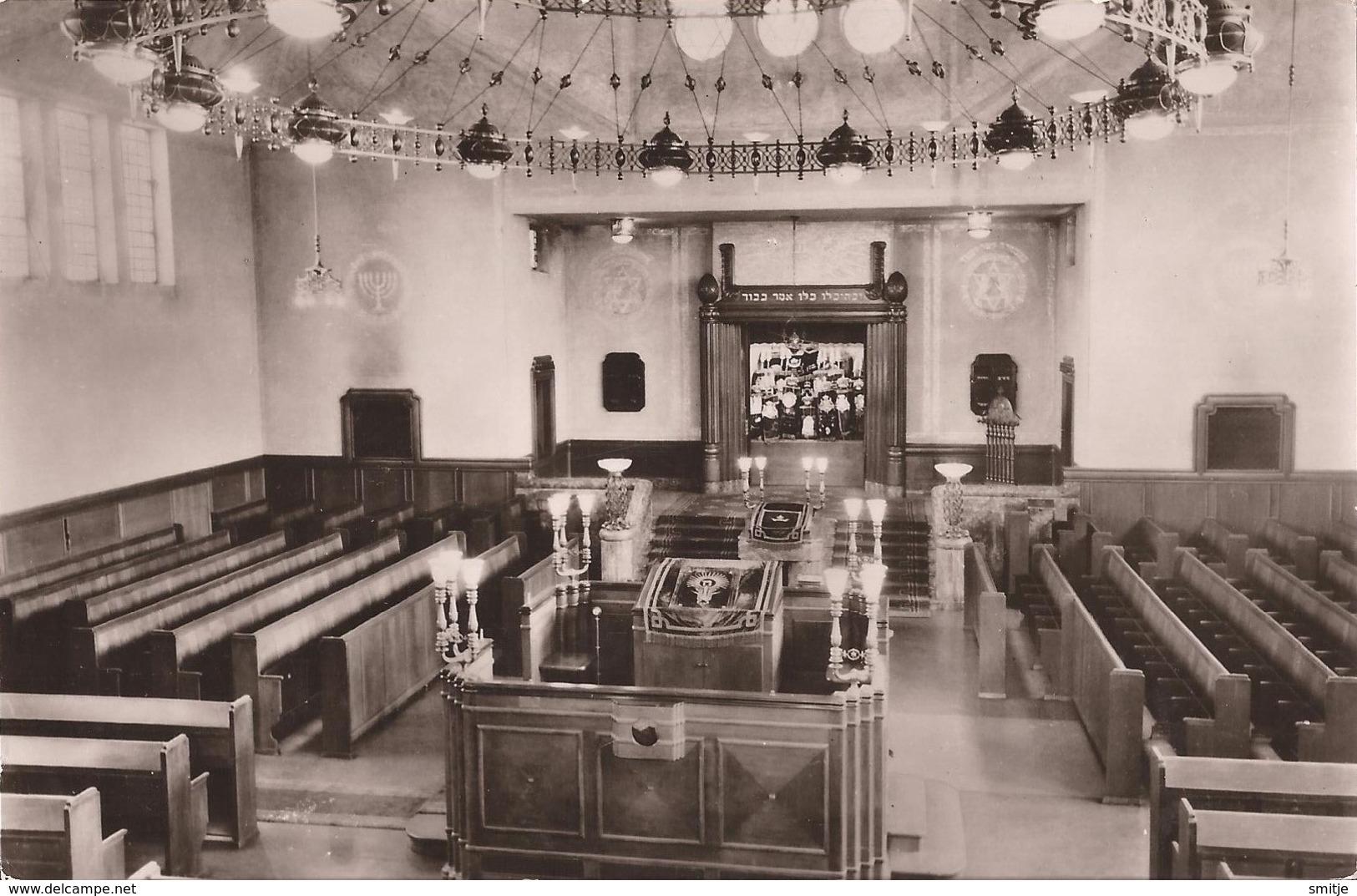 ENSCHEDE 1966 - SYNAGOGE INTERIEUR MET GEOPENDE ARKE - JUDAICA / JUDAISME / SYNAGOGUE - 2 SCANS - Enschede