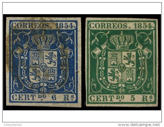 (*)/&deg; ESPA&Ntilde;A. Ed.26, 27. 5 Reales Verde Y 6 Reales Azul (usado). Sellos De Excelente... - Other & Unclassified