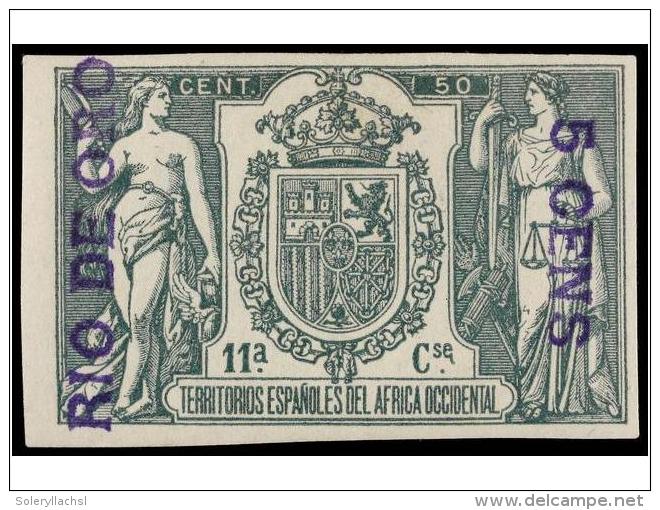 * COLONIAS ESPA&Ntilde;OLAS: RIO DE ORO. Ed.40Bhp. 5 Cens. S. 50 Cent. Verde. Habilitacion En Violeta SIN... - Autres & Non Classés