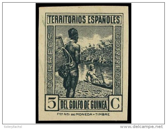 ** COLONIAS ESPA&Ntilde;OLAS: GUINEA. Ed.264cc. 5 Cts. Verde Gris CAMBIO DE COLOR Sin Dentar. No... - Autres & Non Classés