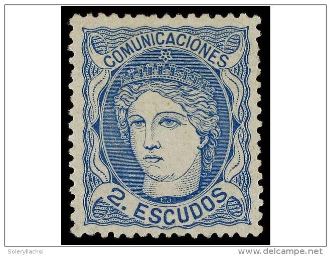 (*) ESPA&Ntilde;A. Ed.112. 2 Esc. Azul. Color Excepcional. PIEZA DE LUJO. Cert. GRAUS. Cat. 2.060&euro;. - Other & Unclassified