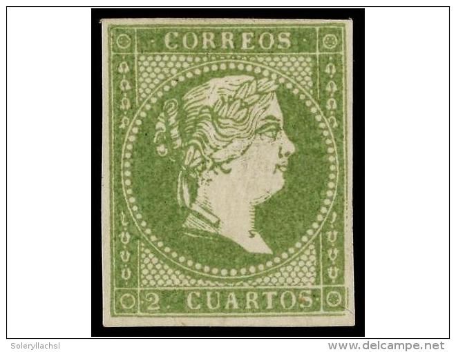 * ESPA&Ntilde;A. Ed.47. 2 Cuartos Verde. PIEZA DE LUJO. Cert. EXFIMA. Cat. 745&euro;. - Autres & Non Classés