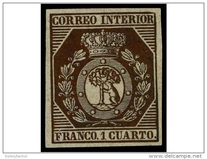 (*) ESPA&Ntilde;A. Ed.22. 1 Cuarto Bronce Dorado. Color Y M&aacute;rgenes Excepcionales. PIEZA DE LUJO.... - Autres & Non Classés