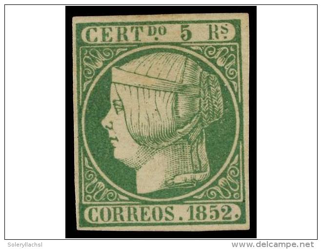 (*) ESPA&Ntilde;A. Ed.15. 5 Reales Verde. Color Excepcional. PIEZA DE LUJO. Cert. COMEX. Cat. 3.150&euro;. - Otros & Sin Clasificación