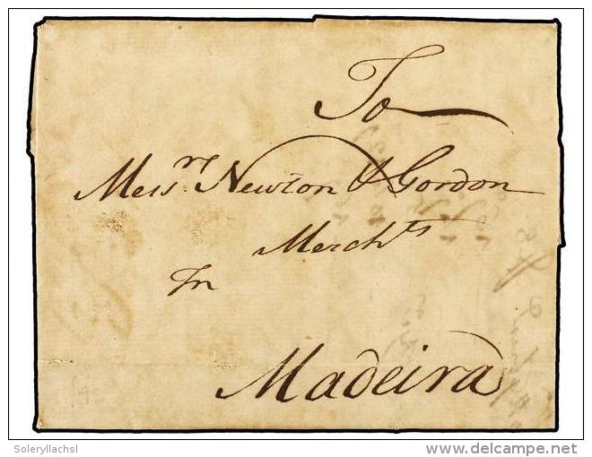 ESPA&Ntilde;A: PREFILATELIA. 1764 (20 Oct.). TENERIFE A MADEIRA. Carta Circulada Privadamente. Llegada A Madeira El... - Other & Unclassified
