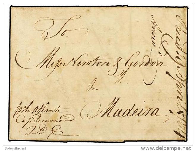 ESPA&Ntilde;A: PREFILATELIA. 1764 (10 Abril). C&Aacute;DIZ A MADEIRA. Circulada Privadamente. Manuscrito &acute;By... - Autres & Non Classés