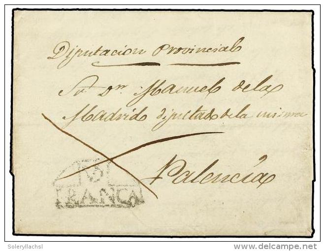 ESPA&Ntilde;A: PREFILATELIA. 1842. VALLADOLID A PALENCIA. Marca VD./FRANCA En Negro (n&ordm; 26). RARA En... - Other & Unclassified