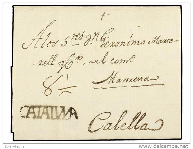 ESPA&Ntilde;A: PREFILATELIA. 1809. COPONS A CALELLA. Marca CATALU&Ntilde;A (n&ordm; 1) De COPONS.... - Autres & Non Classés