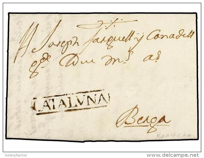 ESPA&Ntilde;A: PREFILATELIA. 1778. MANRESA A BERGA. Marca CATALU&Ntilde;A (n&ordm; 4) De MANRESA En Tinta De... - Other & Unclassified