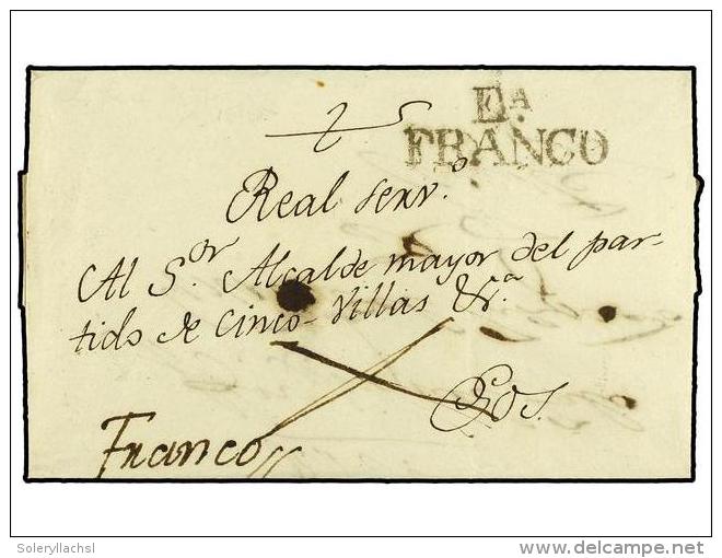 ESPA&Ntilde;A: PREFILATELIA. (1837 CA.). Envuelta Circulada A SOS. Marca Manuscrita &acute;FRANCO&acute;... - Other & Unclassified
