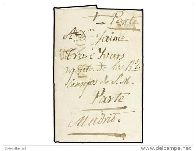 ESPA&Ntilde;A: PREFILATELIA. 1826. ARANJUEZ A MADRID. Marca M/FRANCO (n&ordm; 26) En Negro. Manuscrito... - Autres & Non Classés