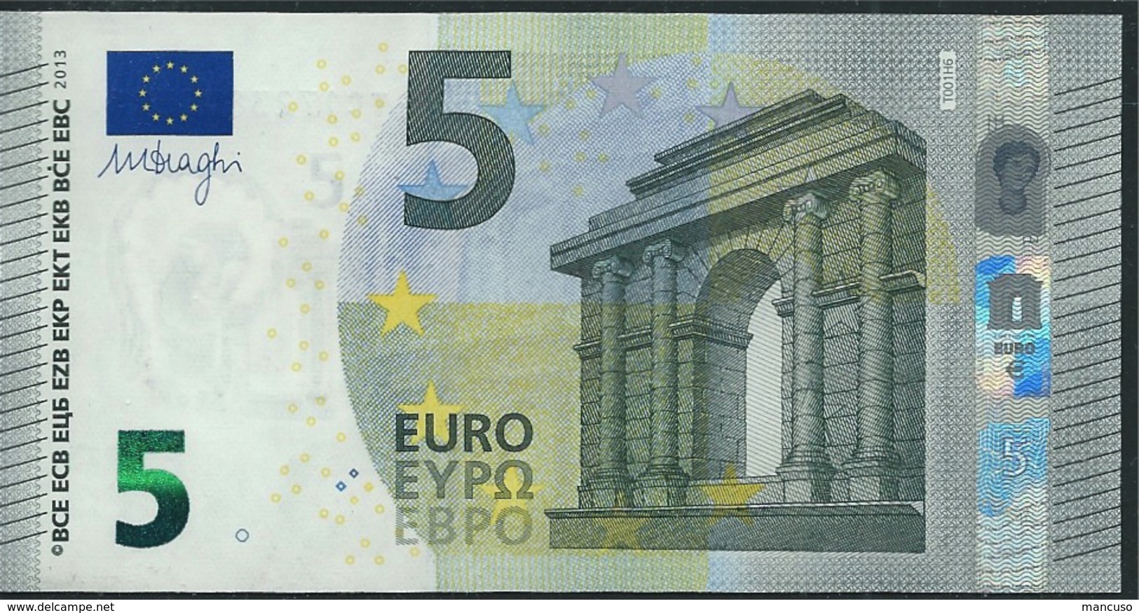 T IRELAND  5 EURO TC T001 H6  DRAGHI  UNC - 5 Euro