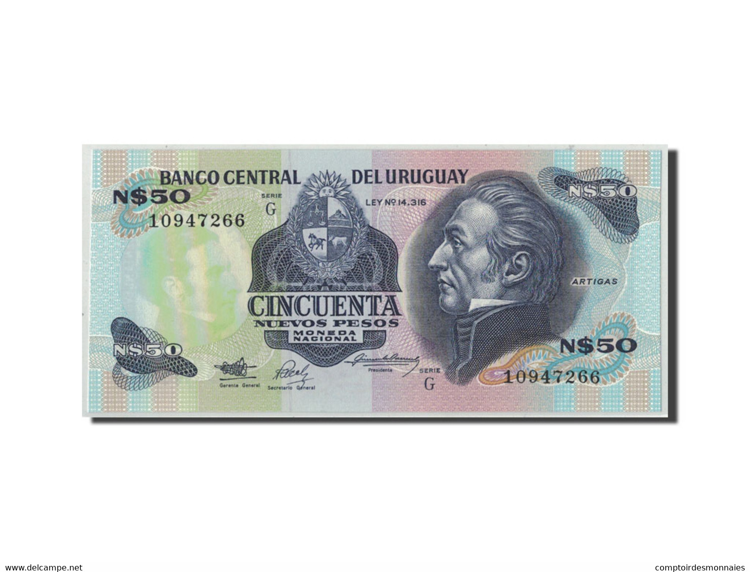 Billet, Uruguay, 50 Nuevos Pesos, Undated (1988-89), KM:61a, NEUF - Uruguay