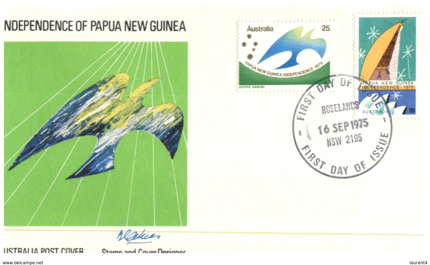 (153) Australia FDC Cover -  1975 - Papua New Guinea Independence - FDC