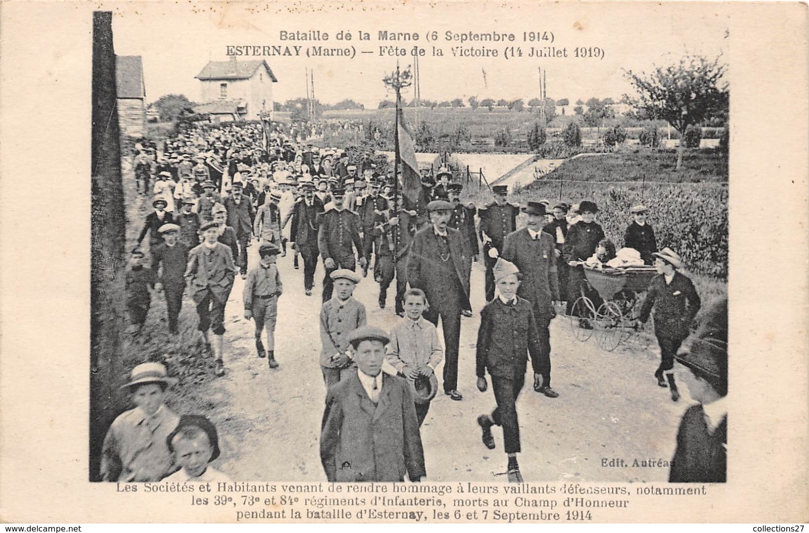 51-ESTERNAY- BATAILLE DE LA MARNE 1914, FÊTE DE LA VICTOIRE 14 JUILLET 1919 - Esternay