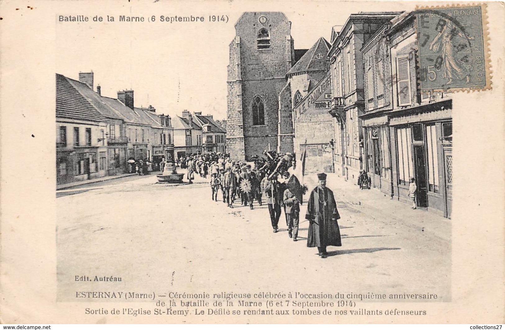 51-ESTERNAY- BATAILLE DE LA MARNE 1914, CEREMONIE RELIGIEUSE - Esternay