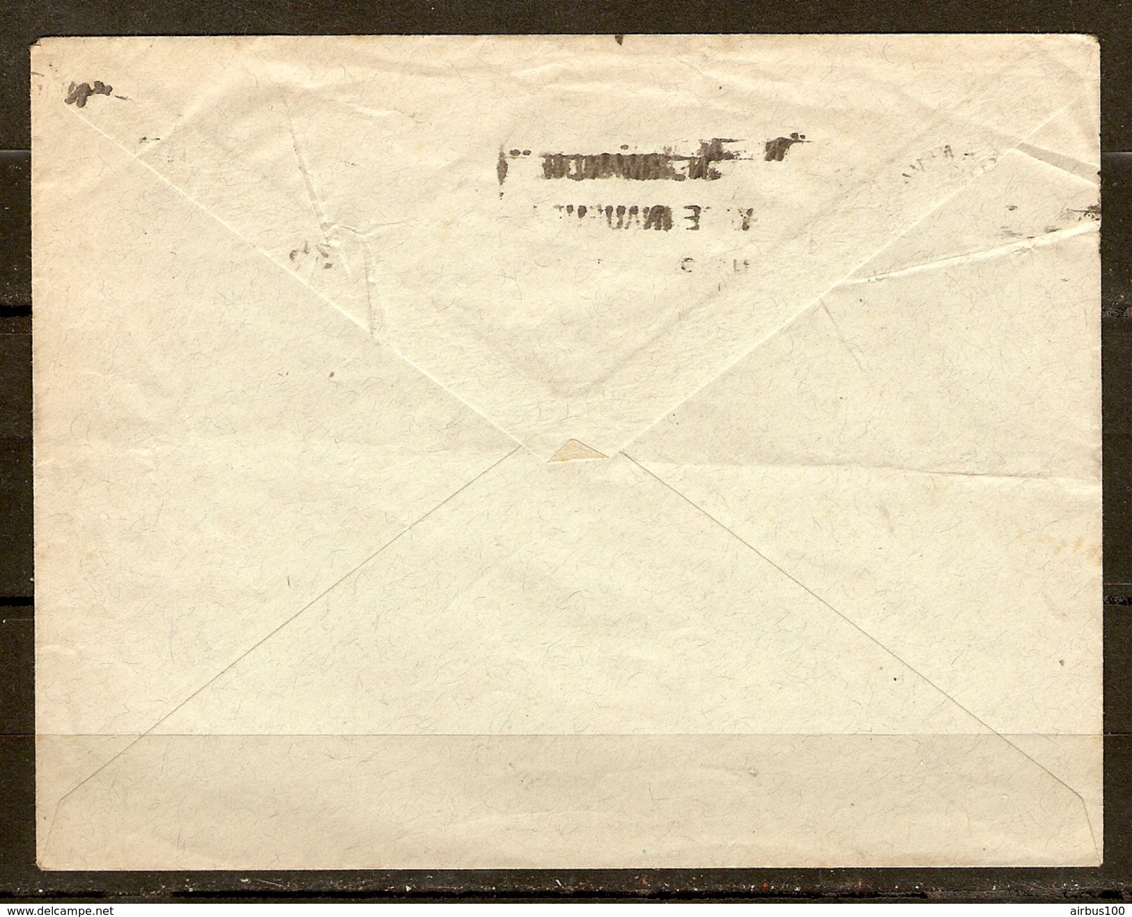 LETTRE EMA 29/5/1935 LE HAVRE A NEW YORK VOYAGE INAUGURAL PAQUEBOT NORMANDIE  - Y & T N°  299 - 2 Scans - - Oblitérations Mécaniques (flammes)