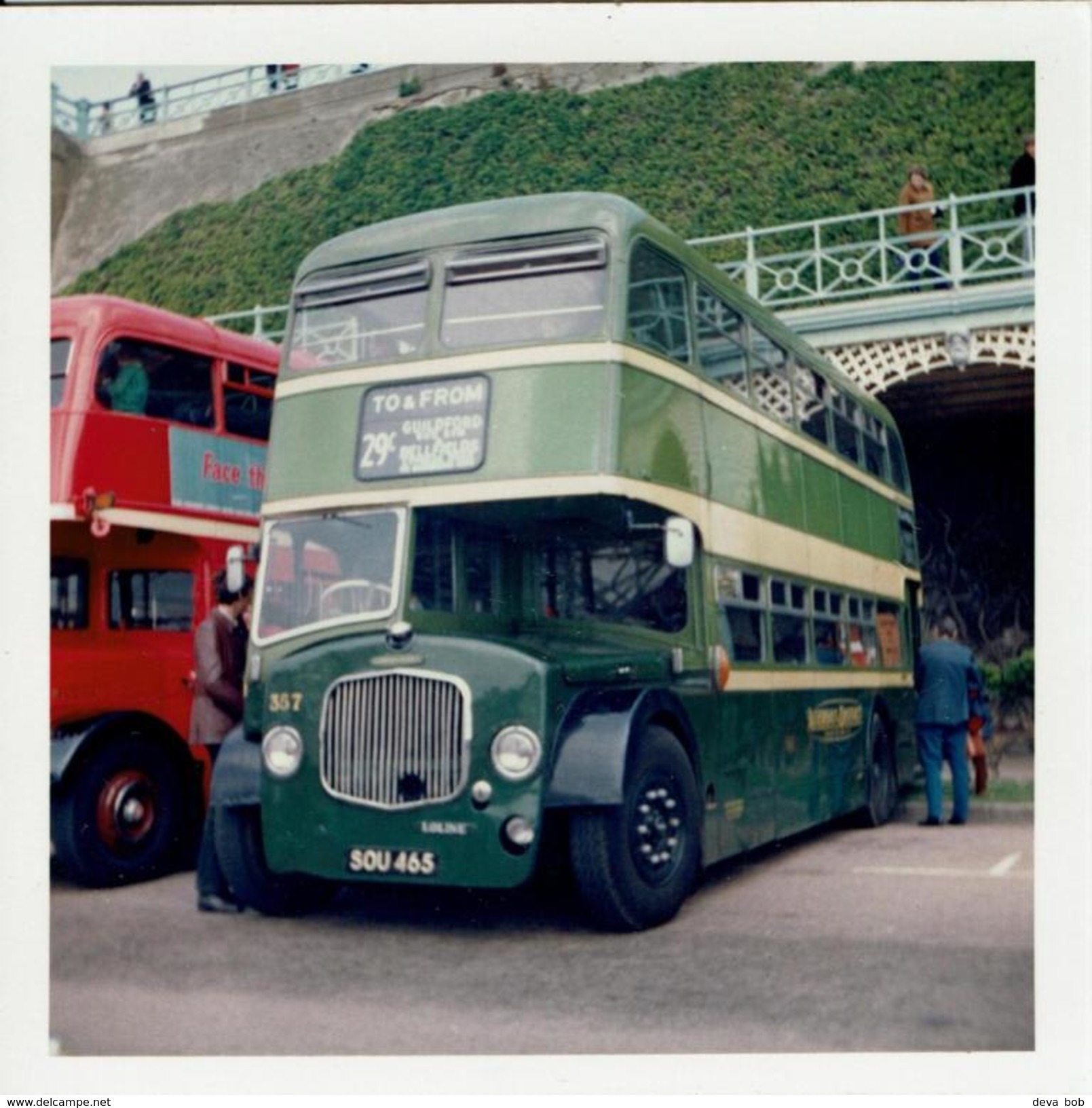 Bus Photo Aldershot & District 357 Dennis Loline East Lancs SOU465 Brighton 1974 - Cars