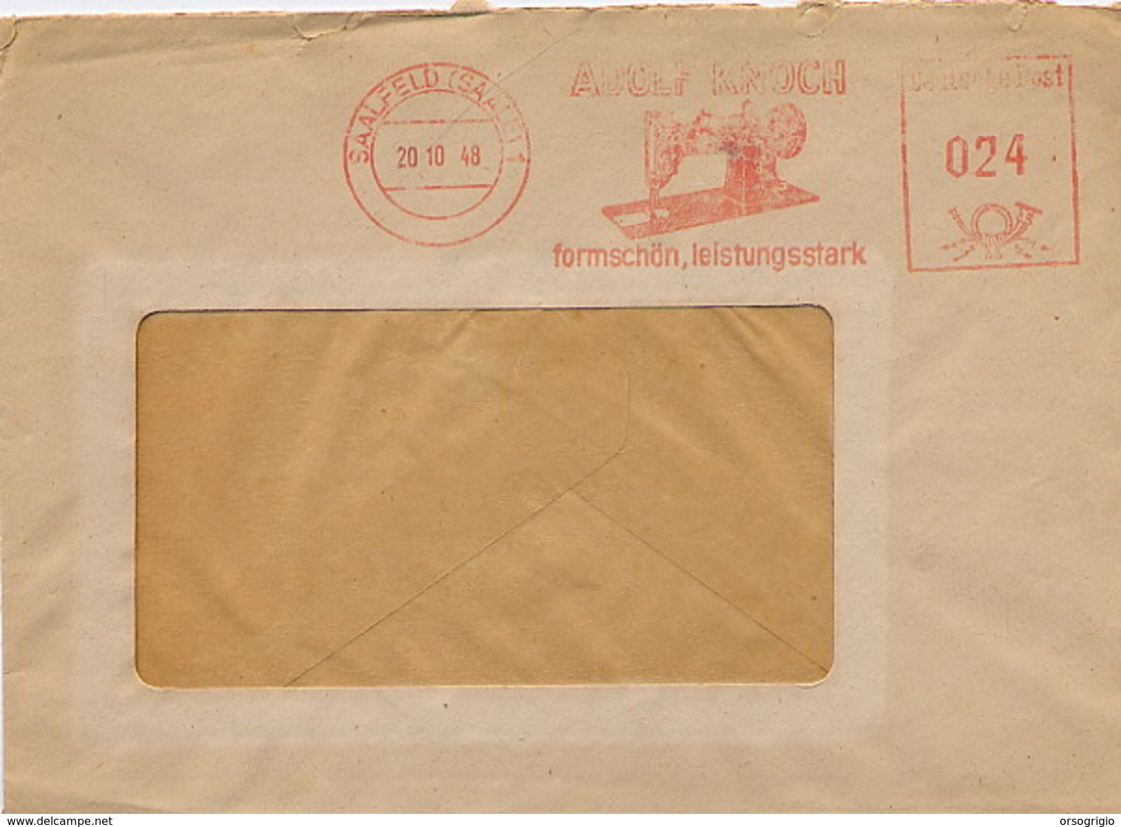 GERMANY - EMA - SAALFELD  1948 - MACCHINA DA CUCIRE - Marca ADOLF KNOCH - Formschon - Textiel