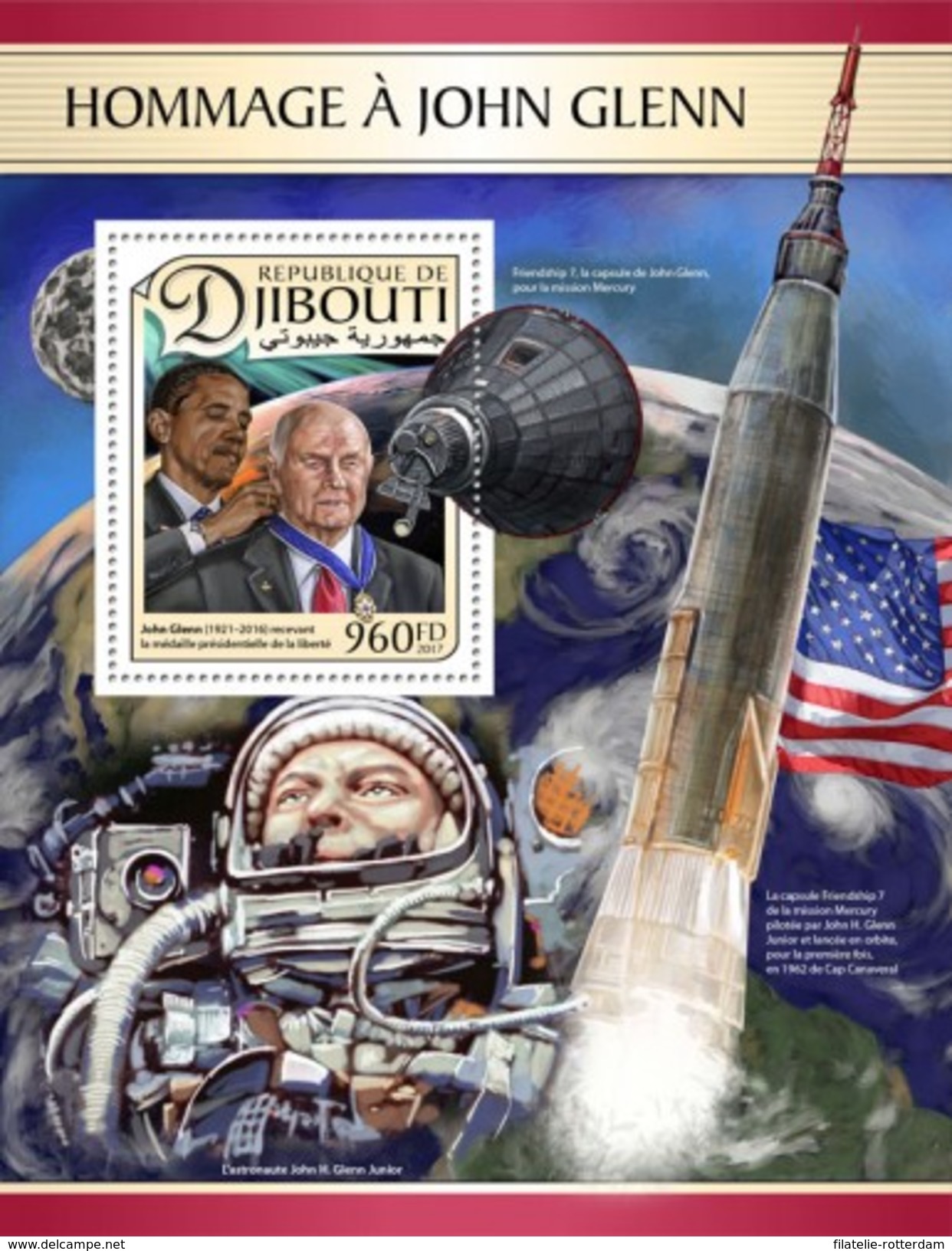 Djibouti - Postfris / MNH - Sheet John Glenn 2017 - Djibouti (1977-...)