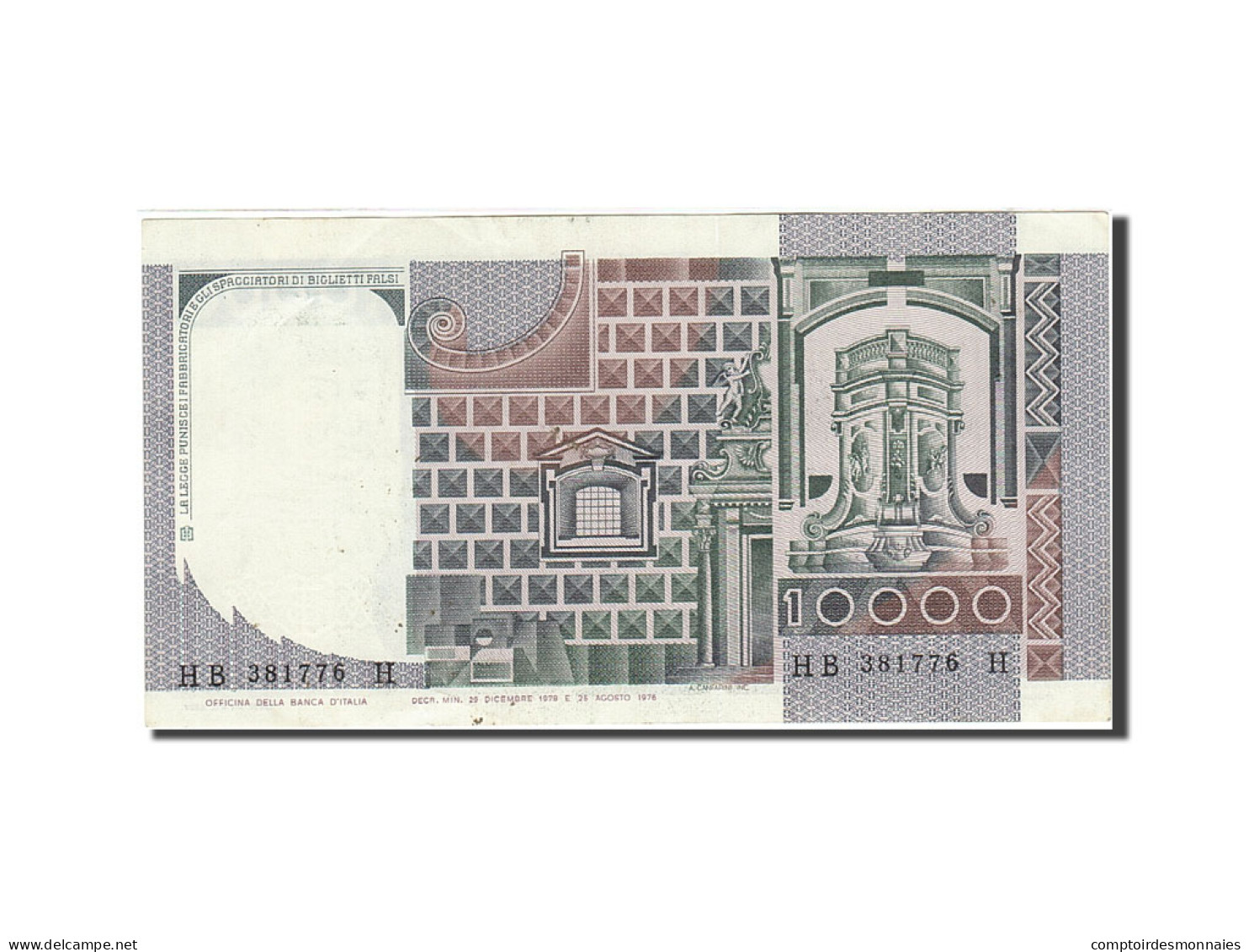 Billet, Italie, 10,000 Lire, 1976-1979, 1976-1978, KM:106a, TTB+ - 10000 Lire