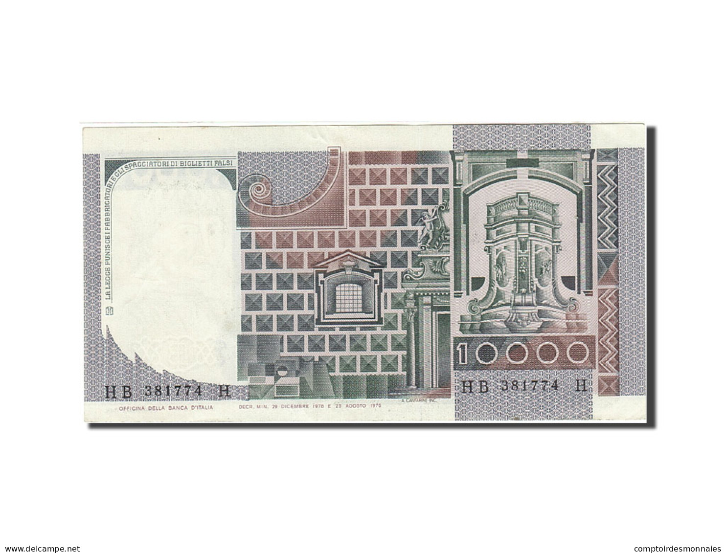 Billet, Italie, 10,000 Lire, 1976-1979, 1976-1978, KM:106a, SUP - 10000 Lire