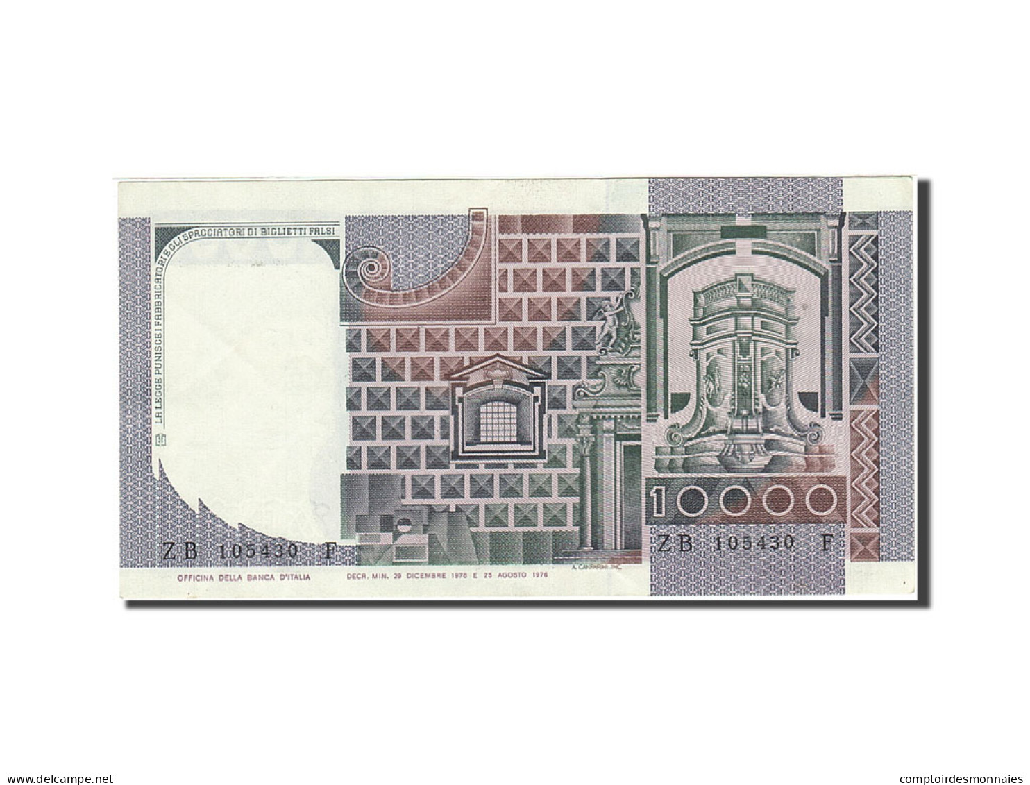 Billet, Italie, 10,000 Lire, 1976-1979, 1976-1978, KM:106a, SUP - 10000 Lire