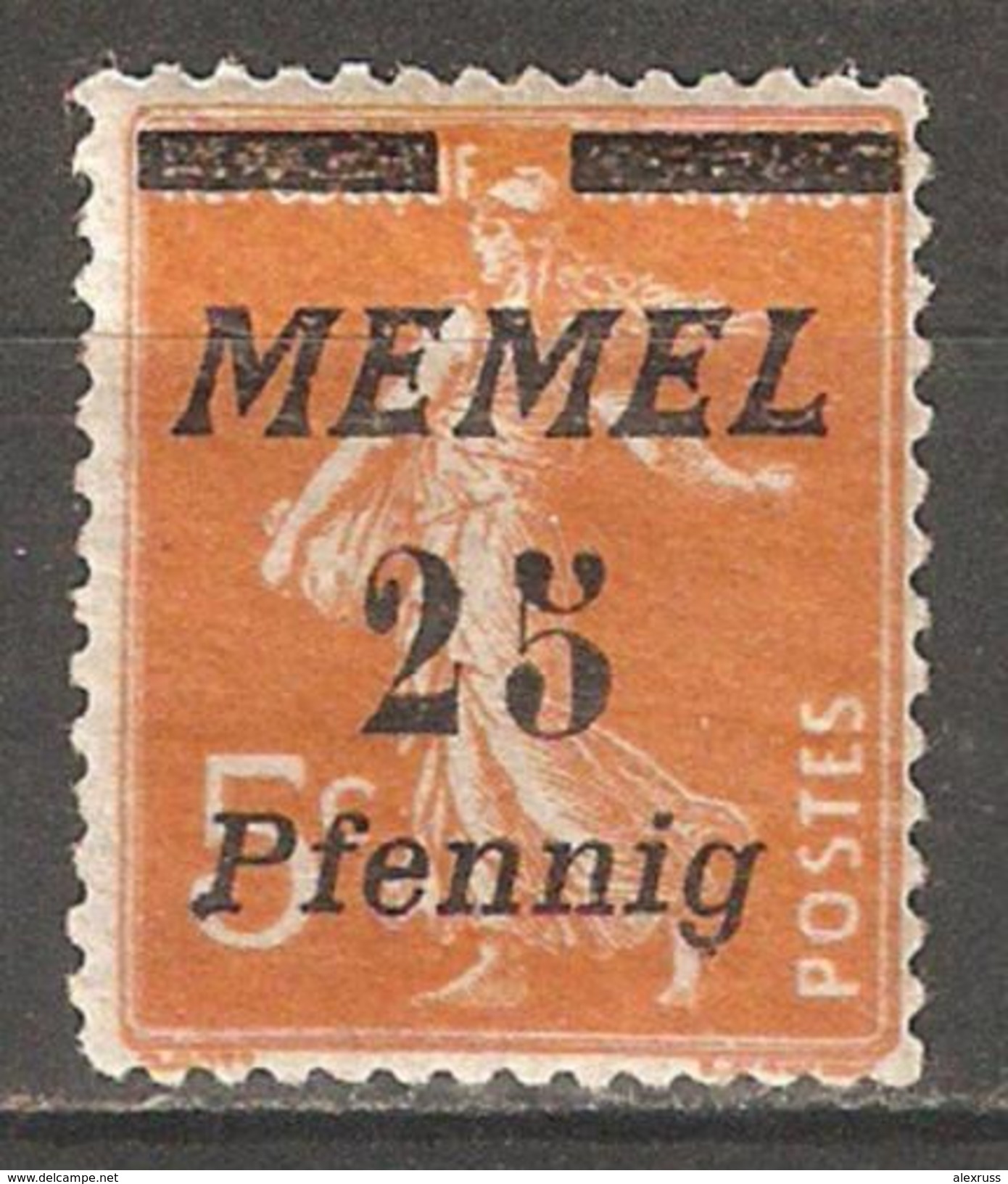 Memel 1922, 25pf On 5c, Scott # 56*, VF Mint Hinged* L2 (A-7) - Unused Stamps